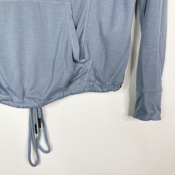 Calvin Klein Performance XSmall Blue Tie Bottom Open Back Long Sleeve Top Scoop - Picture 3 of 10